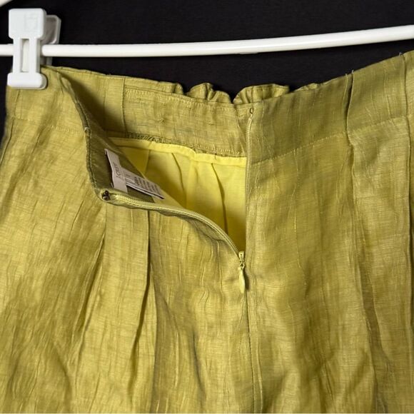 J. Crew Lime Green Chartreuse Linen Skirt XS 2 - Picture 4 of 5